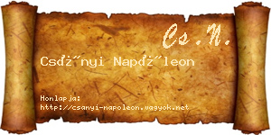 Csányi Napóleon névjegykártya